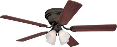 Contempra IV 52 Inch Five Blade Indoor Ceiling Fan With Dimmable LED Light Fixture