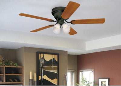 Contempra IV 52 Inch Five Blade Indoor Ceiling Fan With Dimmable LED Light Fixture