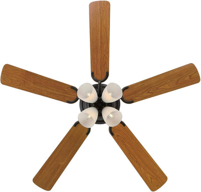 Contempra IV 52 Inch Five Blade Indoor Ceiling Fan With Dimmable LED Light Fixture