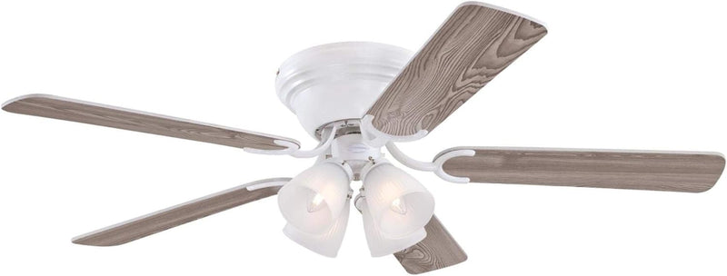 Contempra IV 52 Inch Five Blade Indoor Ceiling Fan With Dimmable LED Light Fixture