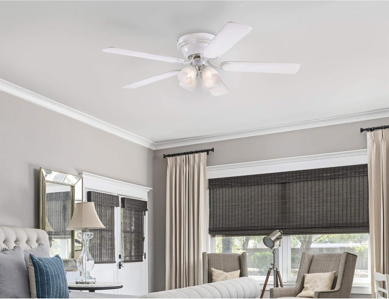 Contempra IV 52 Inch Five Blade Indoor Ceiling Fan With Dimmable LED Light Fixture