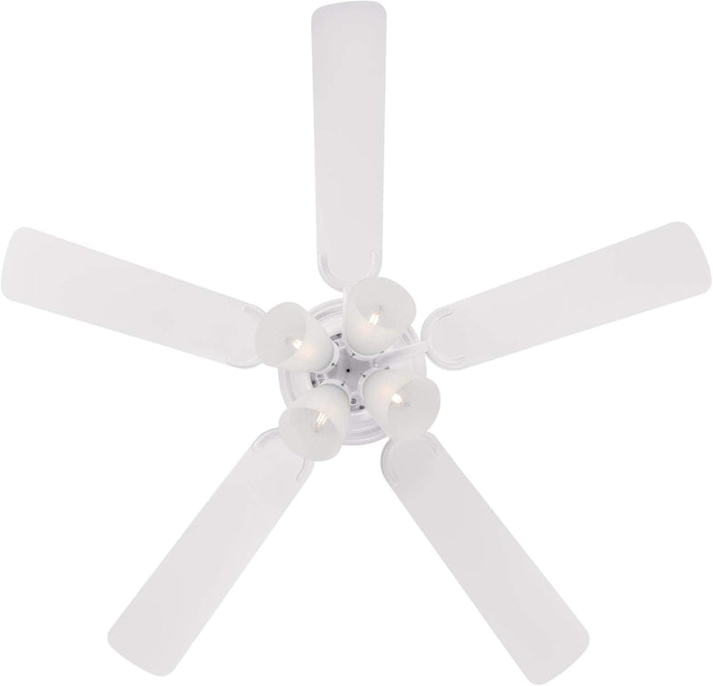 Contempra IV 52 Inch Five Blade Indoor Ceiling Fan With Dimmable LED Light Fixture