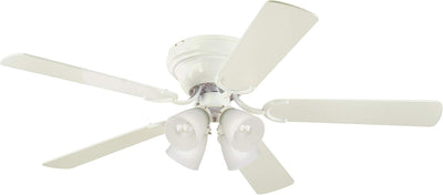 Contempra IV 52 Inch Five Blade Indoor Ceiling Fan With Dimmable LED Light Fixture