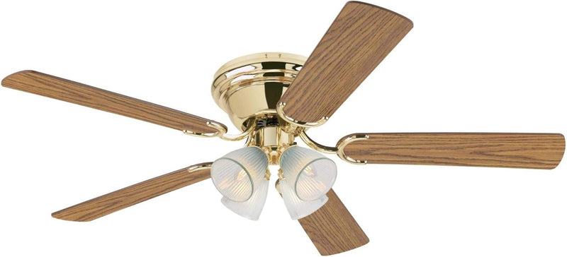 Contempra IV 52 Inch Five Blade Indoor Ceiling Fan With Dimmable LED Light Fixture