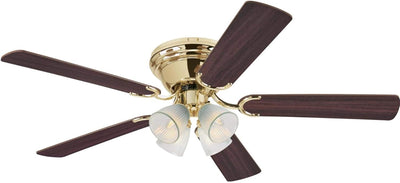 Contempra IV 52 Inch Five Blade Indoor Ceiling Fan With Dimmable LED Light Fixture