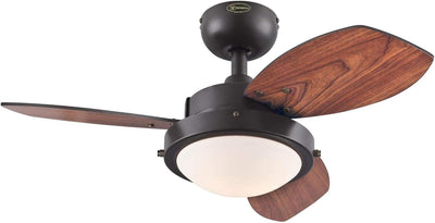 Westinghouse Lighting Wengue 30 Inch Three Blade Indoor Ceiling Fan Espresso Finish With LED Light Fixture