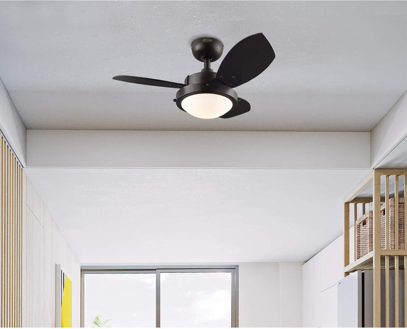 Westinghouse Lighting Wengue 30 Inch Three Blade Indoor Ceiling Fan Espresso Finish With LED Light Fixture