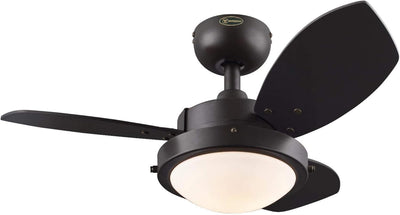 Westinghouse Lighting Wengue 30 Inch Three Blade Indoor Ceiling Fan Espresso Finish With LED Light Fixture