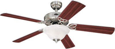 Westinghouse Lighting Vintage II 52 Inch Five Blade Indoor Ceiling Fan Brushed Nickel Finish with LED Light Fixture