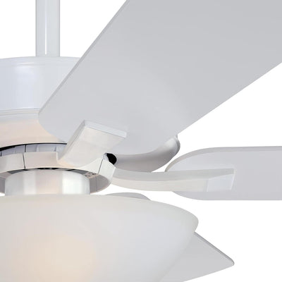 Westinghouse Lighting Albert 52 Inch Five Blade Indoor Ceiling Fan White Finish With LED Light Fixture