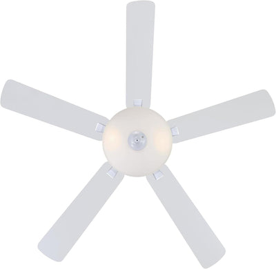 Westinghouse Lighting Albert 52 Inch Five Blade Indoor Ceiling Fan White Finish With LED Light Fixture