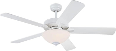 Westinghouse Lighting Albert 52 Inch Five Blade Indoor Ceiling Fan White Finish With LED Light Fixture