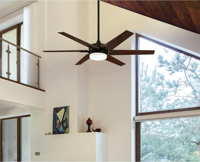 Westinghouse Lighting Cayuga 60 Inch Six Blade Indoor Smart WiFi Ceiling Fan With Dimmable LED Light Fixture Remote Control Included