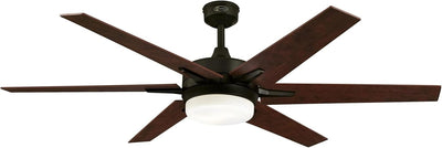 Westinghouse Lighting Cayuga 60 Inch Six Blade Indoor Smart WiFi Ceiling Fan With Dimmable LED Light Fixture Remote Control Included 6 Blades Black/Bronze